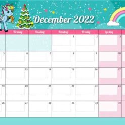Kalender til børn 2022 - enhjørninger