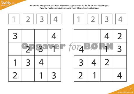 Sudoku 4x4 - meget nem - Billede 6