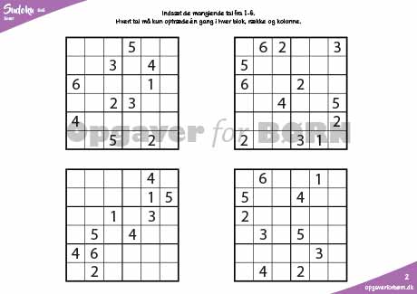 Sudoku 6x6 - Svær - Billede 3