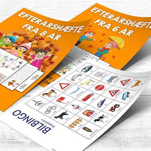3 HÆFTER: <br>Efterårshæfte fra 6 år <br>Efterårshæfte fra 8 år <br>Bilbingo