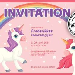Invitation til Enhjørning fest