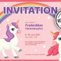 Invitation til Enhjørning fest