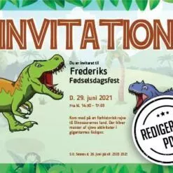 Invitation til dinosaur fødselsdag