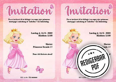 Prinsesse fødselsdags invitation