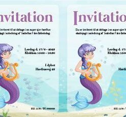 Invitation til havfrue fødselsdag