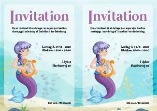 Invitation til havfrue fødselsdag
