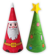 Farvelæg keglejulemand og keglejuletræ - kreativ julekalender til børn