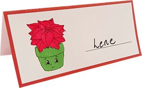 Farvelæg bordkort til julebordet - kreativ julekalender til børn